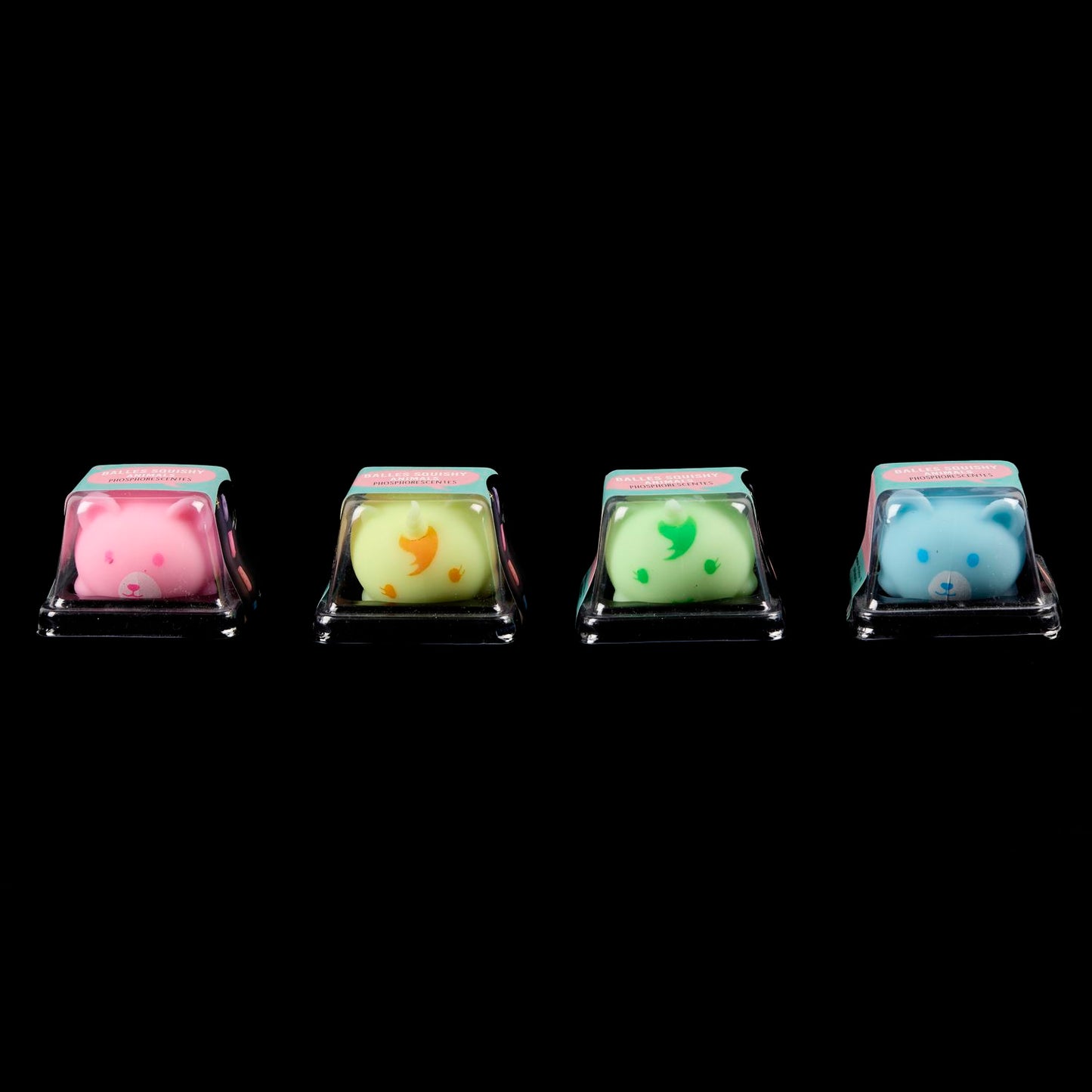 Balles Squishy animals Phosphorescentes