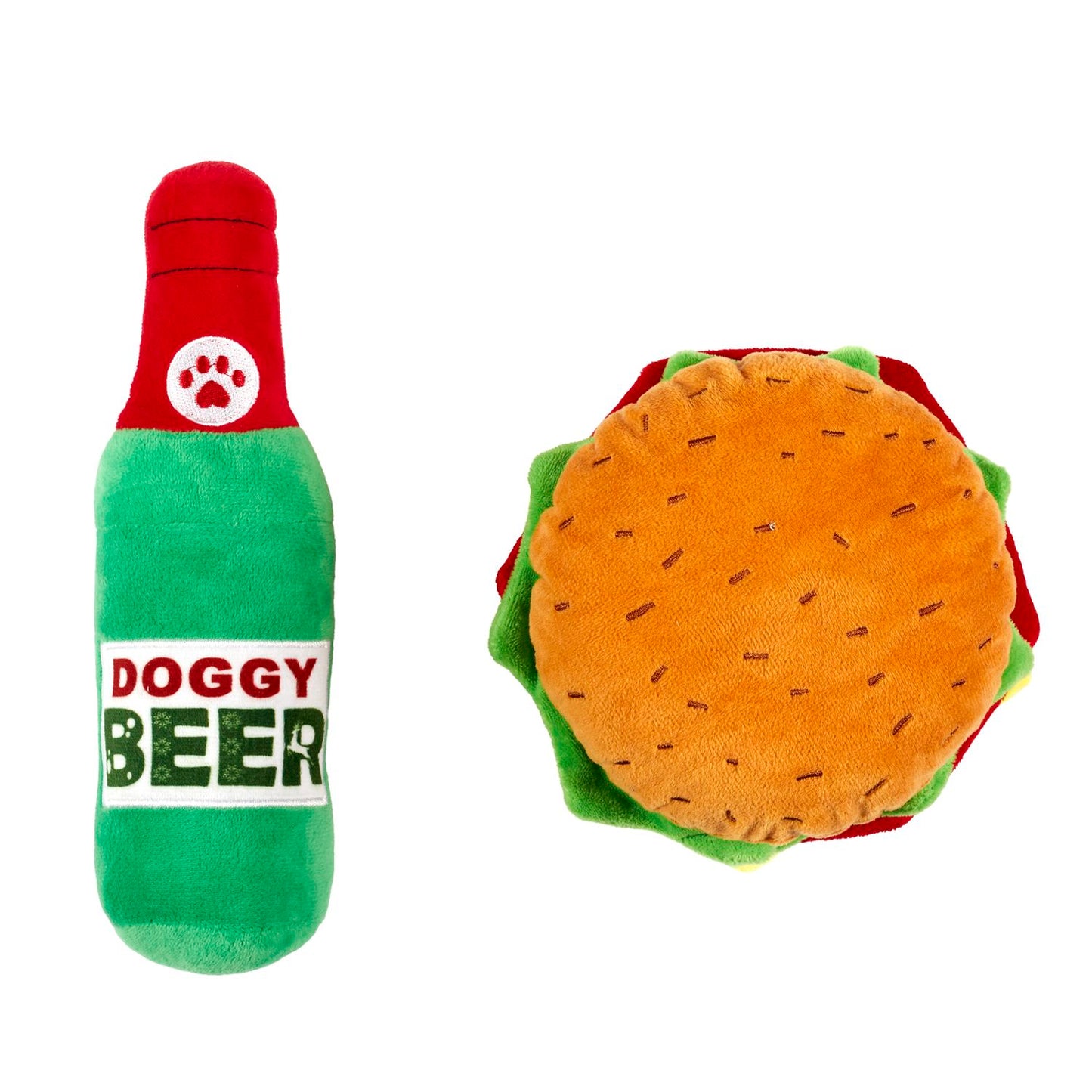 Coffret Yummy Peluches Bière et Burger
