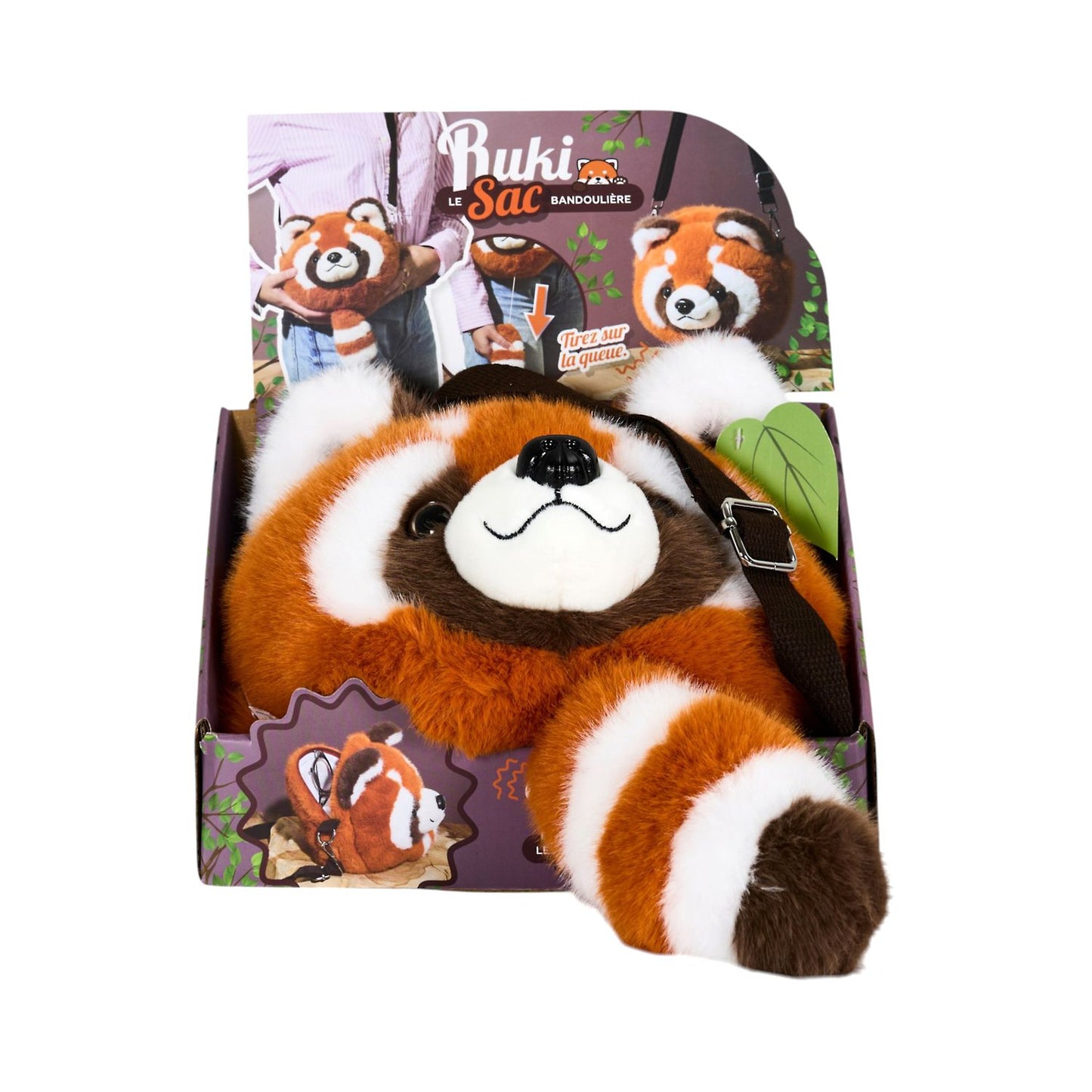 Sac peluche Panda roux vibrant