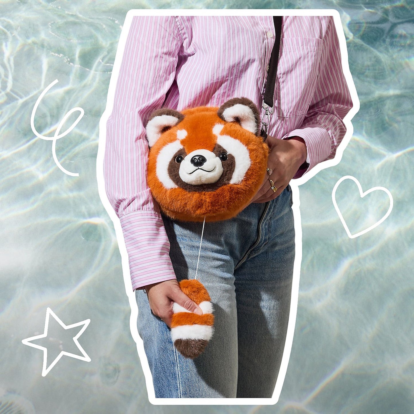 Sac peluche Panda roux vibrant