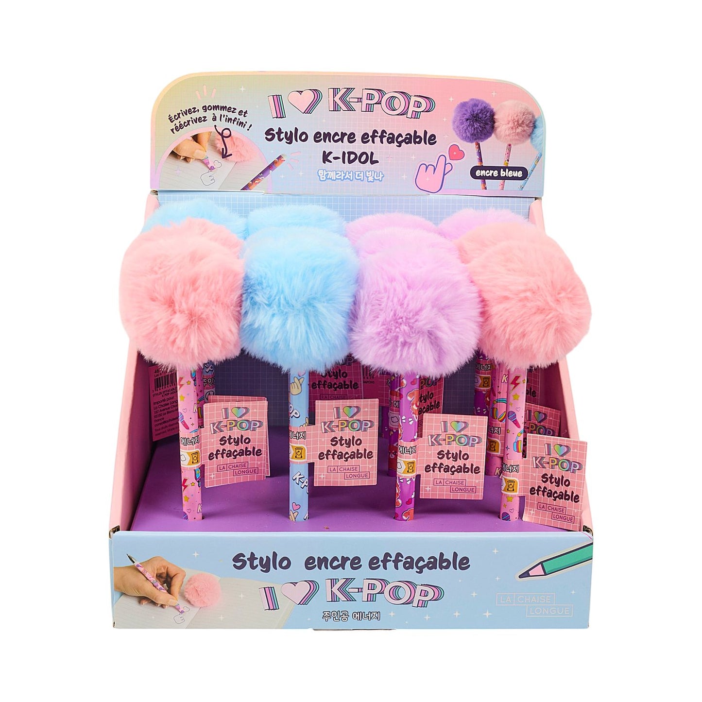 Stylo effaçable pompon K Pop - modèle aléatoire