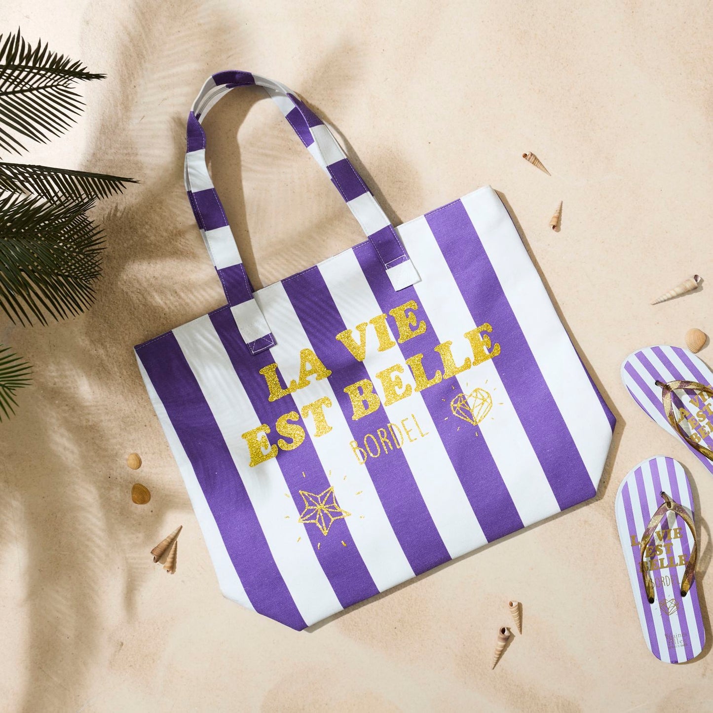Sac de plage "La vie est belle bordel"