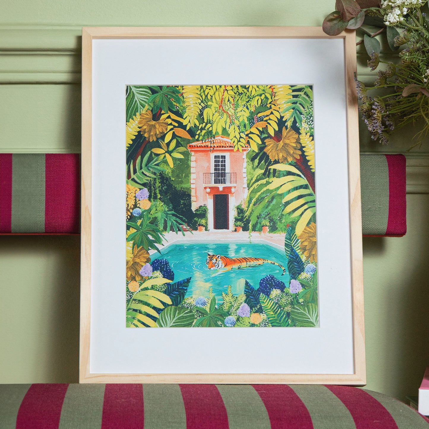 Peinture au numéro - Tiger relaxing in my pool