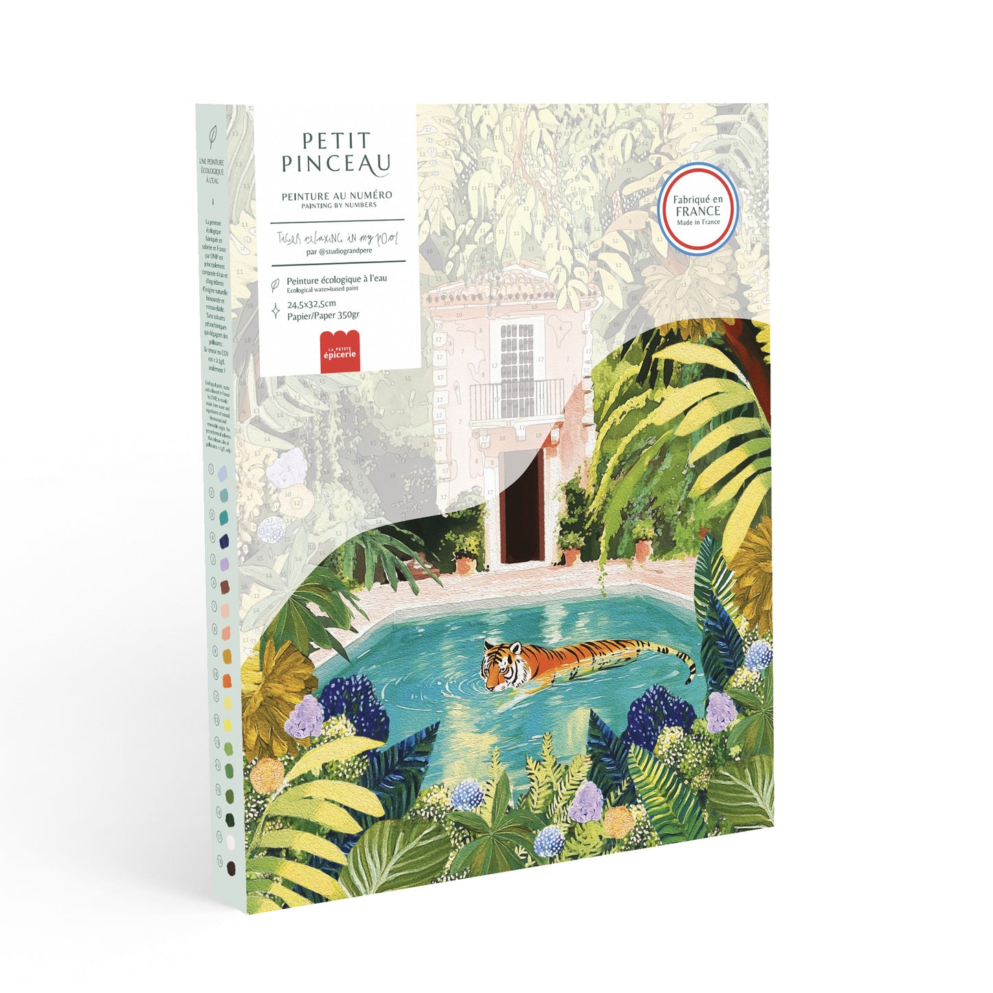 Peinture au numéro - Tiger relaxing in my pool