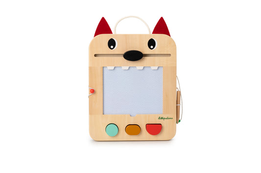 Ardoise magique en bois Louis le loup