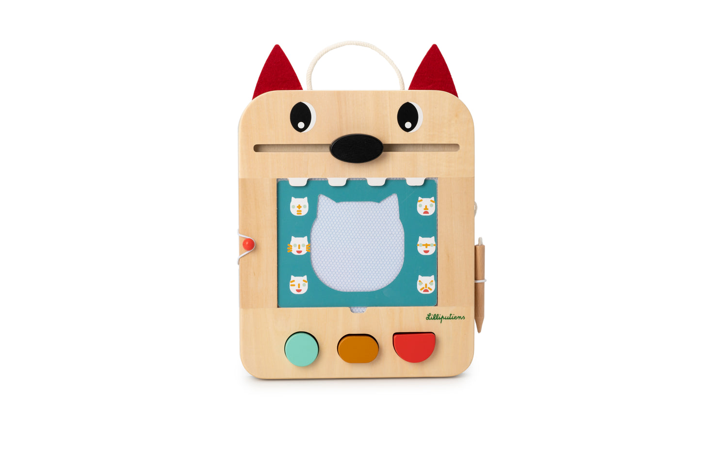 Ardoise magique en bois Louis le loup