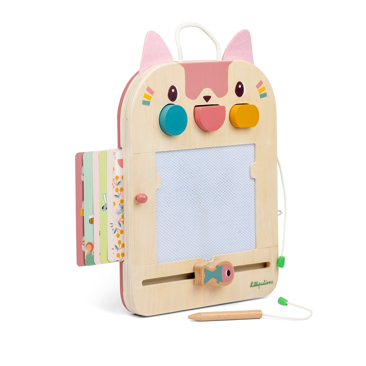 Ardoise magique en bois Jeanne le chat