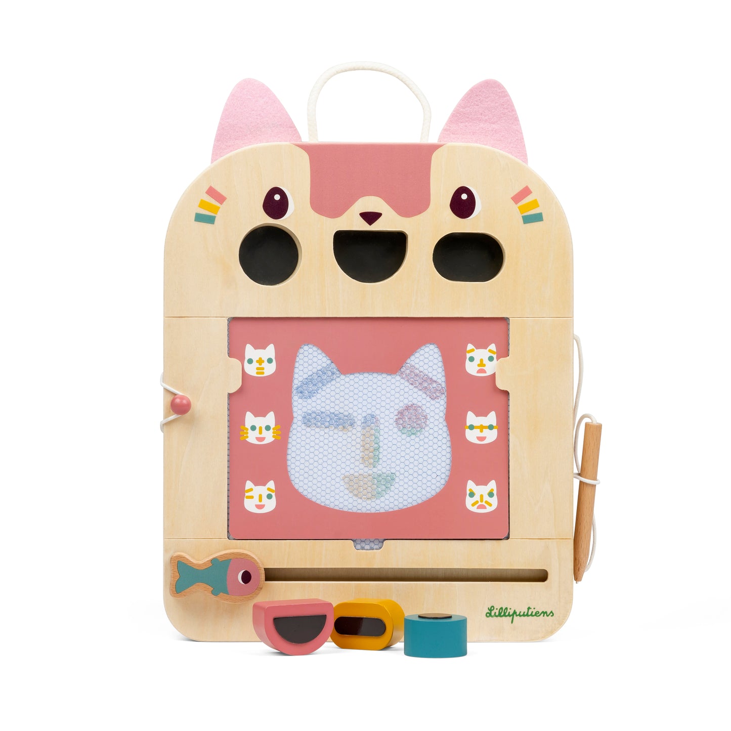 Ardoise magique en bois Jeanne le chat