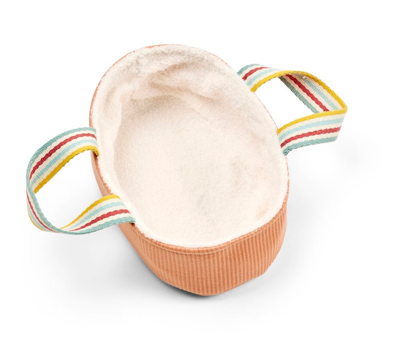 Poupée en tissu Méla et son couffin -  21 cm