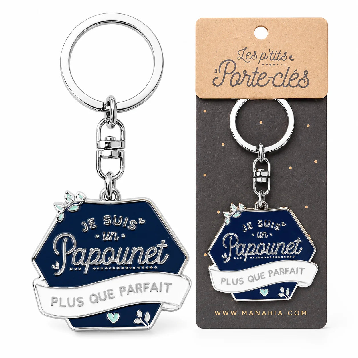 Porte clés "Je suis un Papounet plus que parfait"
