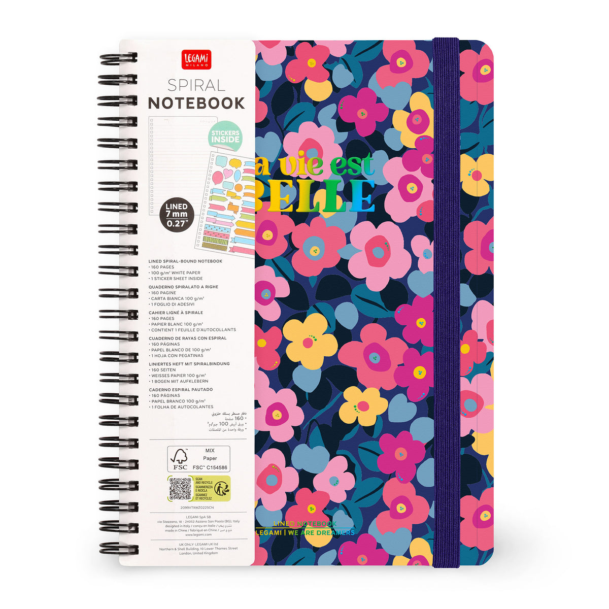 Cahier Ligné Spirale A5 - Flowers