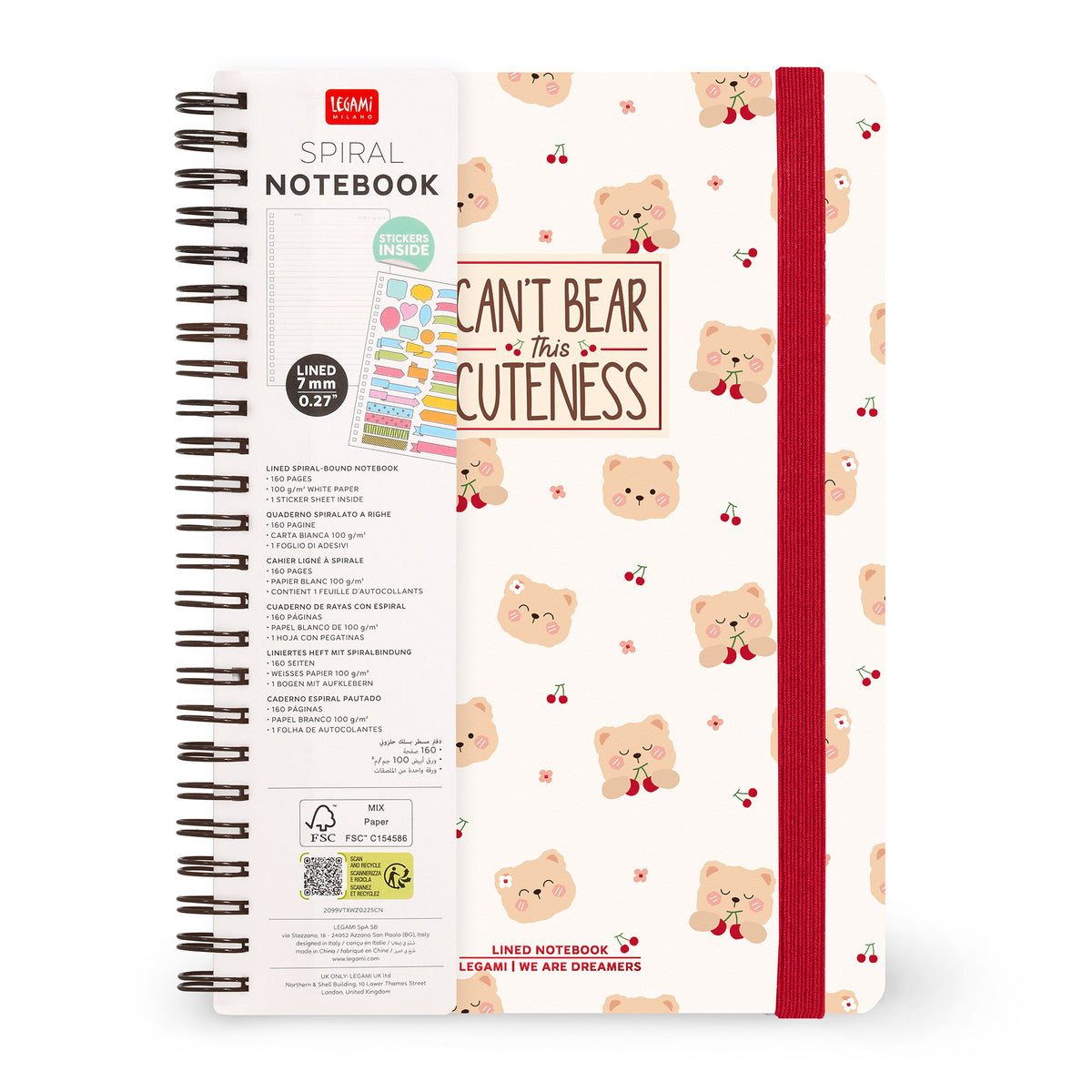 Cahier Ligné A5 Spirale - Teddy Bear