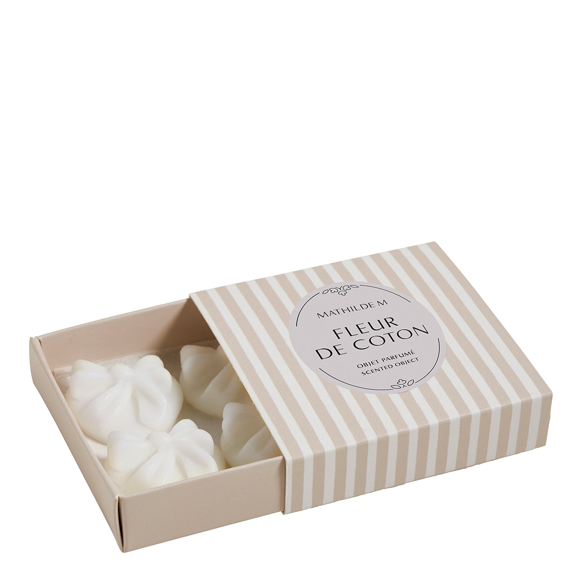 Boîte de 4 décors fondants parfumés Cœur Nœud - Fleur de Coton