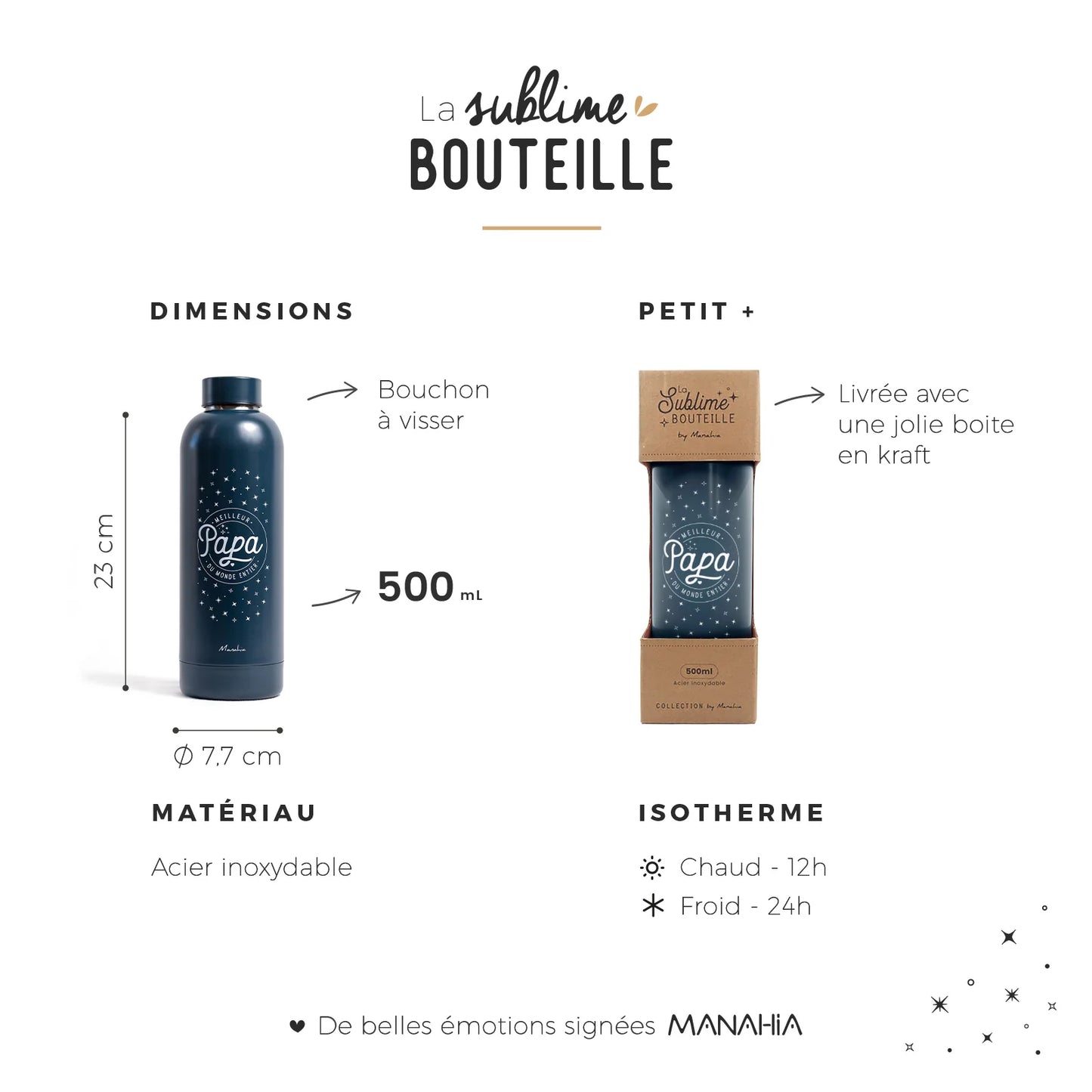 Bouteille isotherme "Meilleur Papa du monde entier"