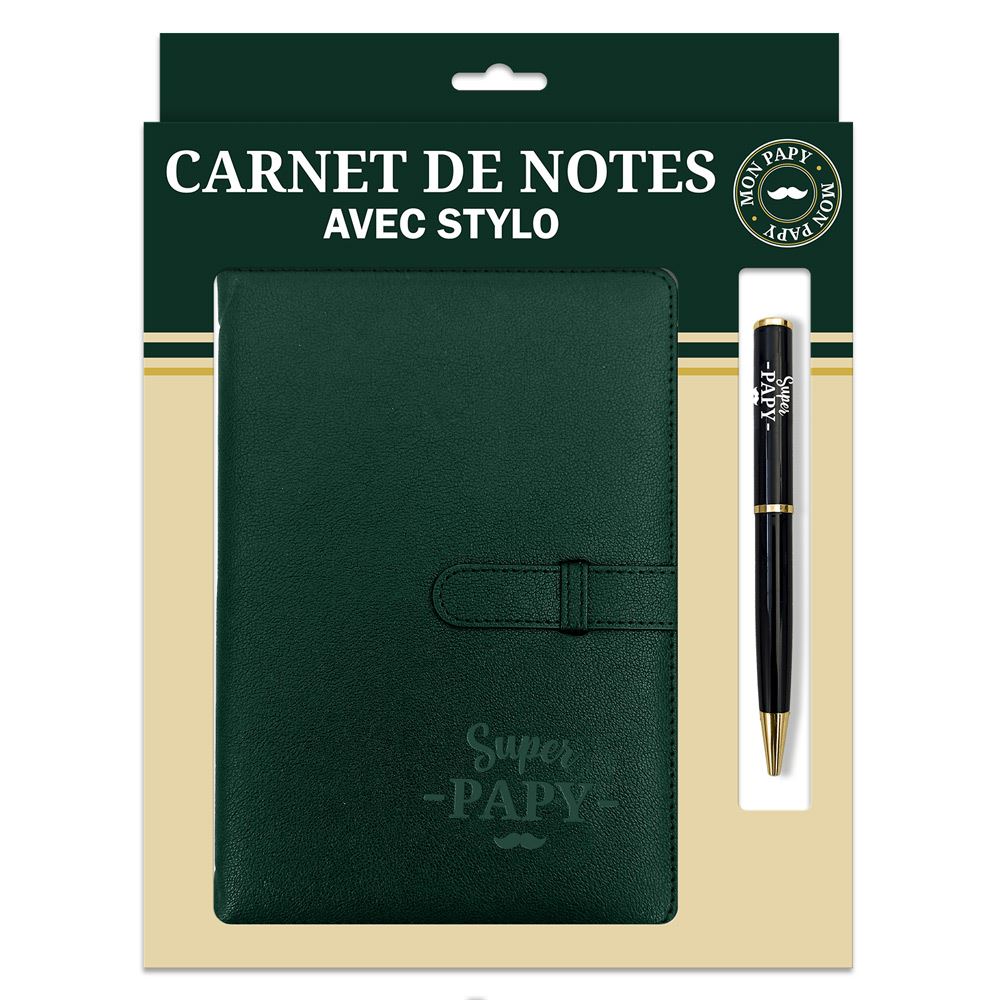 Coffret Carnet Notes + Stylo "Super Papy"