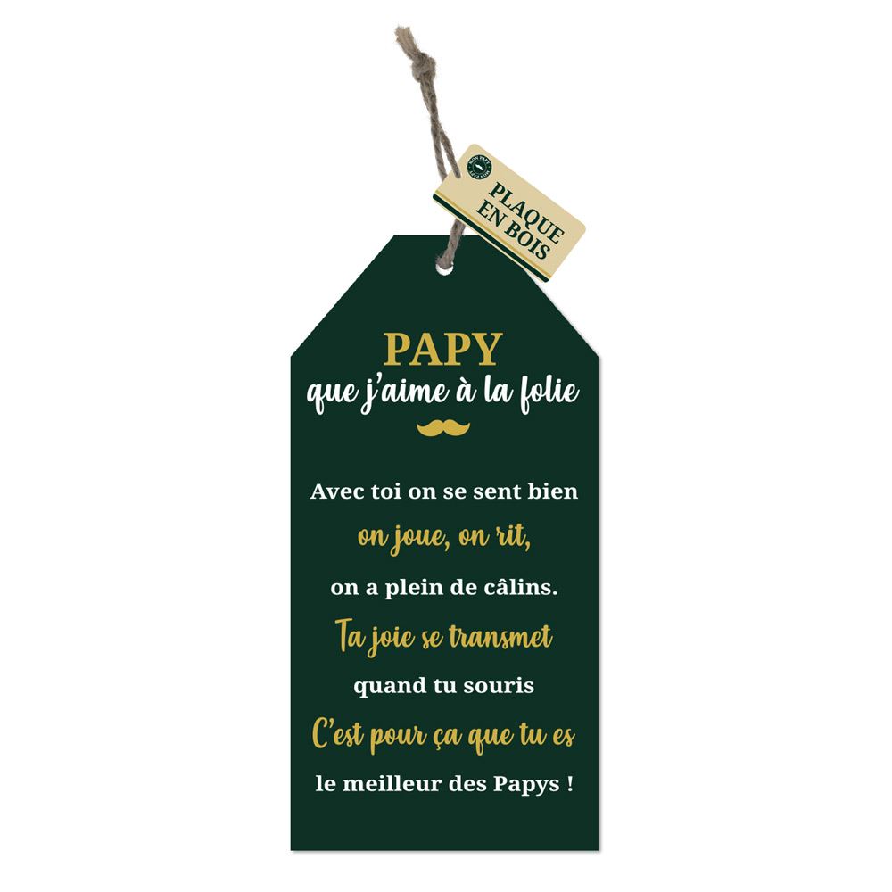 Plaque Bois "Papy que J'aime"