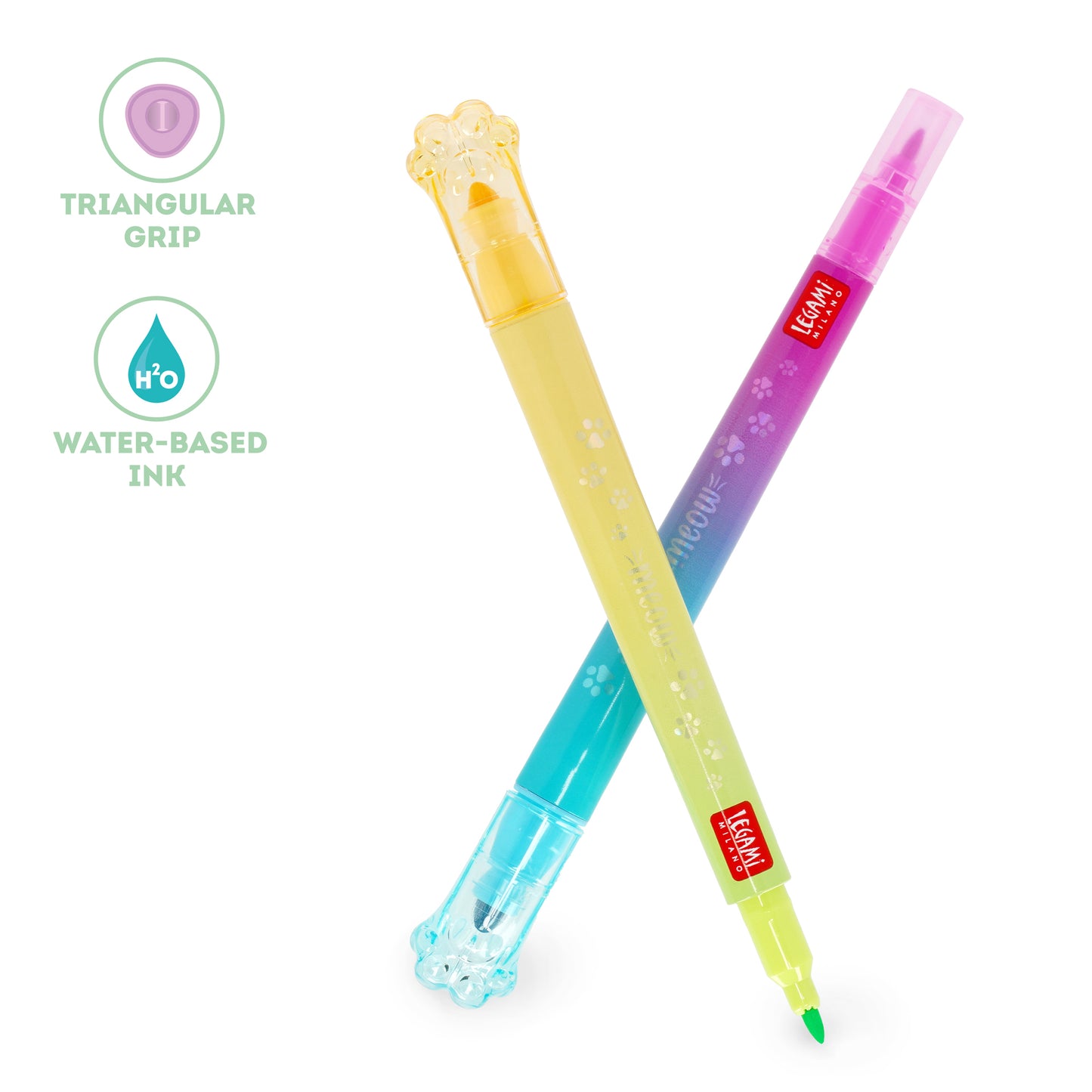 Set 6 feutres double pointe avec couleurs réinscriptibles