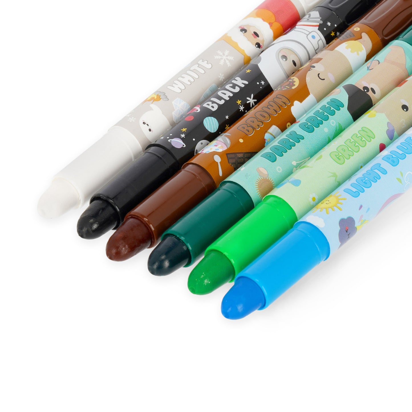 Set de 12 Crayons Gras Rotatifs - Teddy Friends