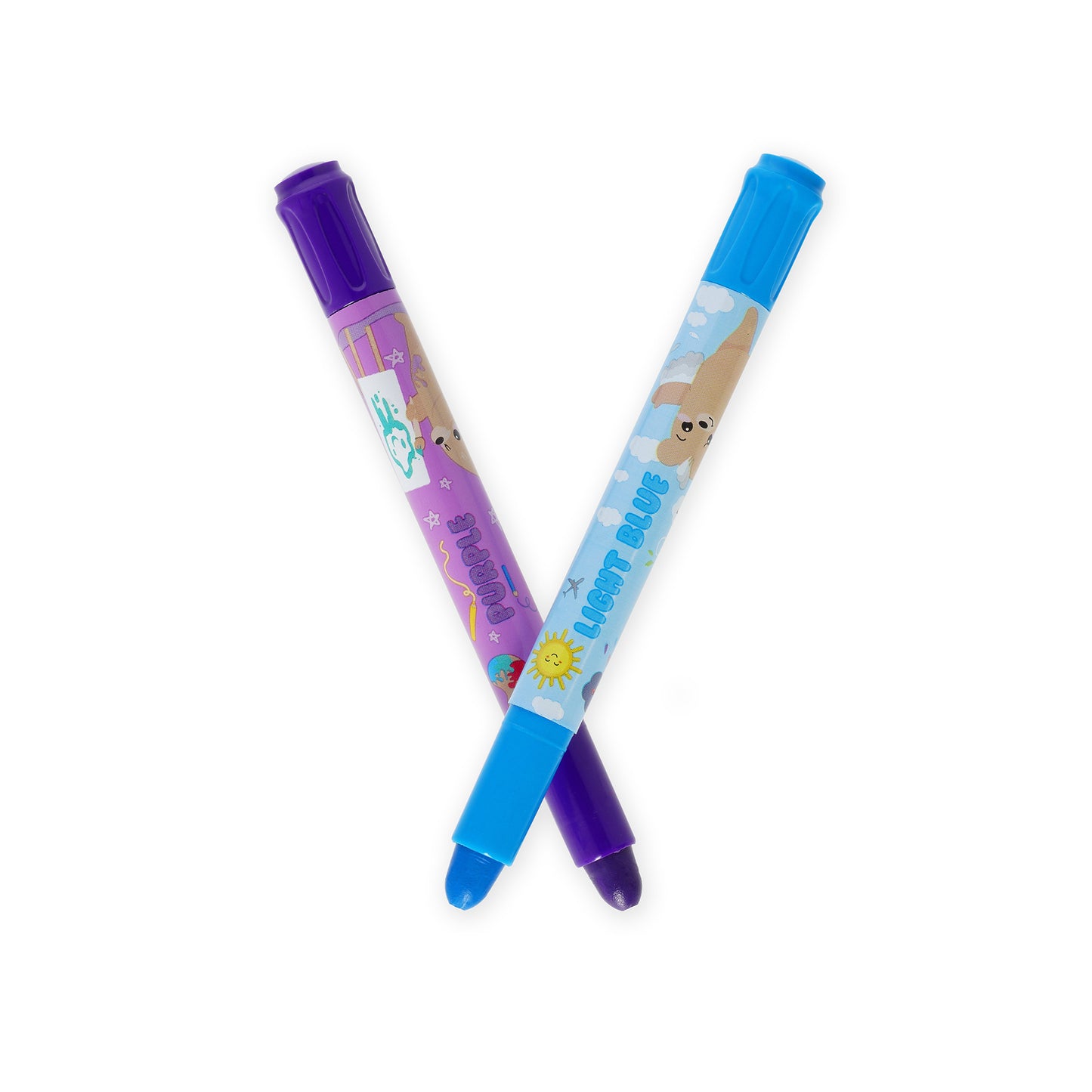 Set de 12 Crayons Gras Rotatifs - Teddy Friends