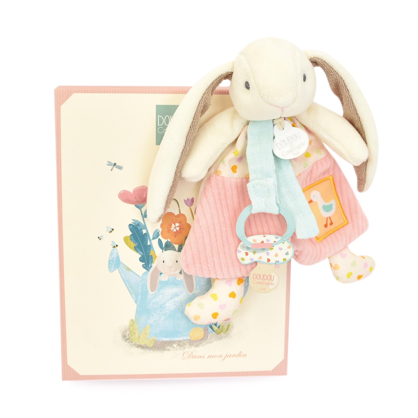 Doudou attache-sucette - LAPIN CIBOULETTE - 19 cm