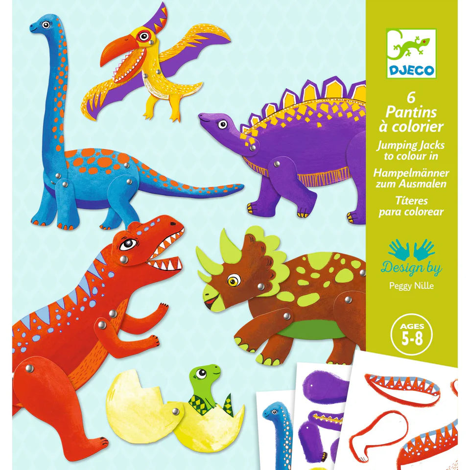 Pantins Dinosaures à colorier