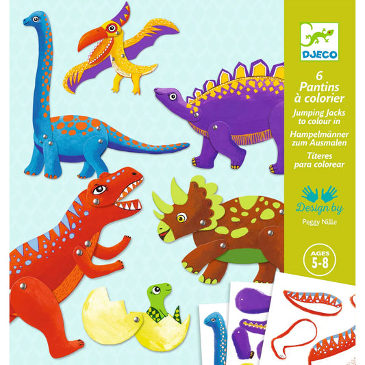 Pantins Dinosaures à colorier