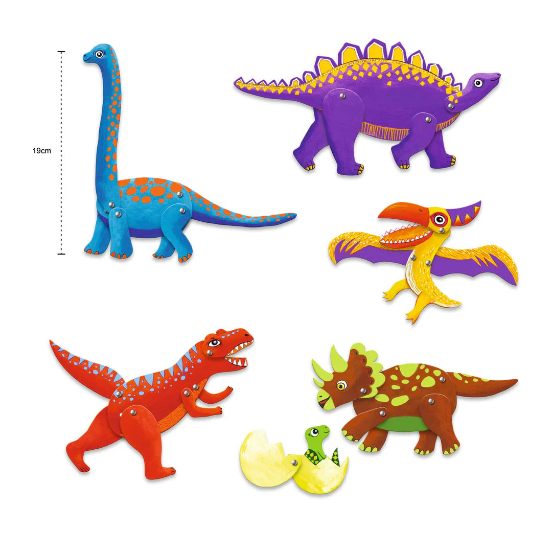 Pantins Dinosaures à colorier