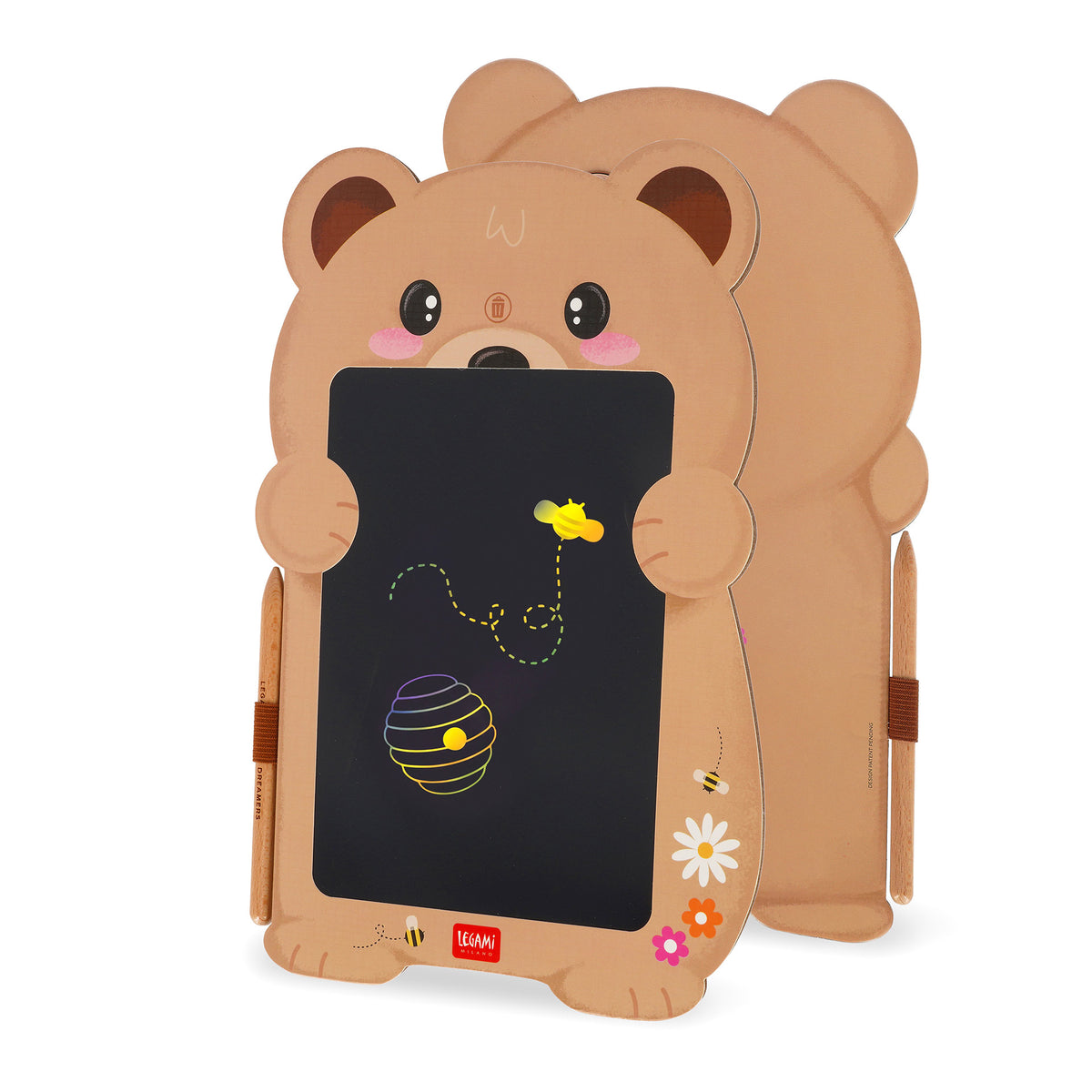 Ardoise Portable LCD en Carton - Teddy Bear - Magic Sketch Board