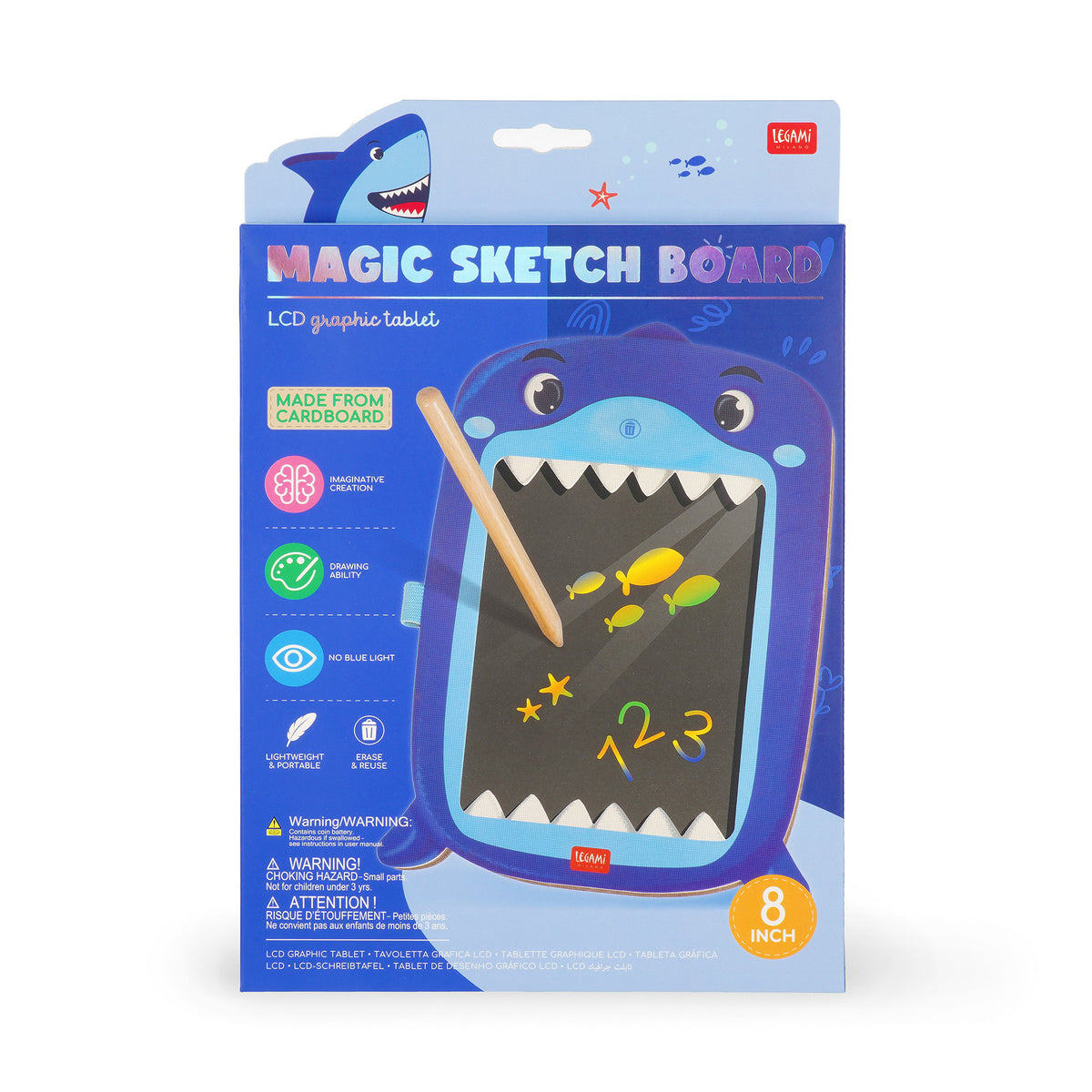 Ardoise Portable LCD en Carton - Shark - Magic Sketch Board