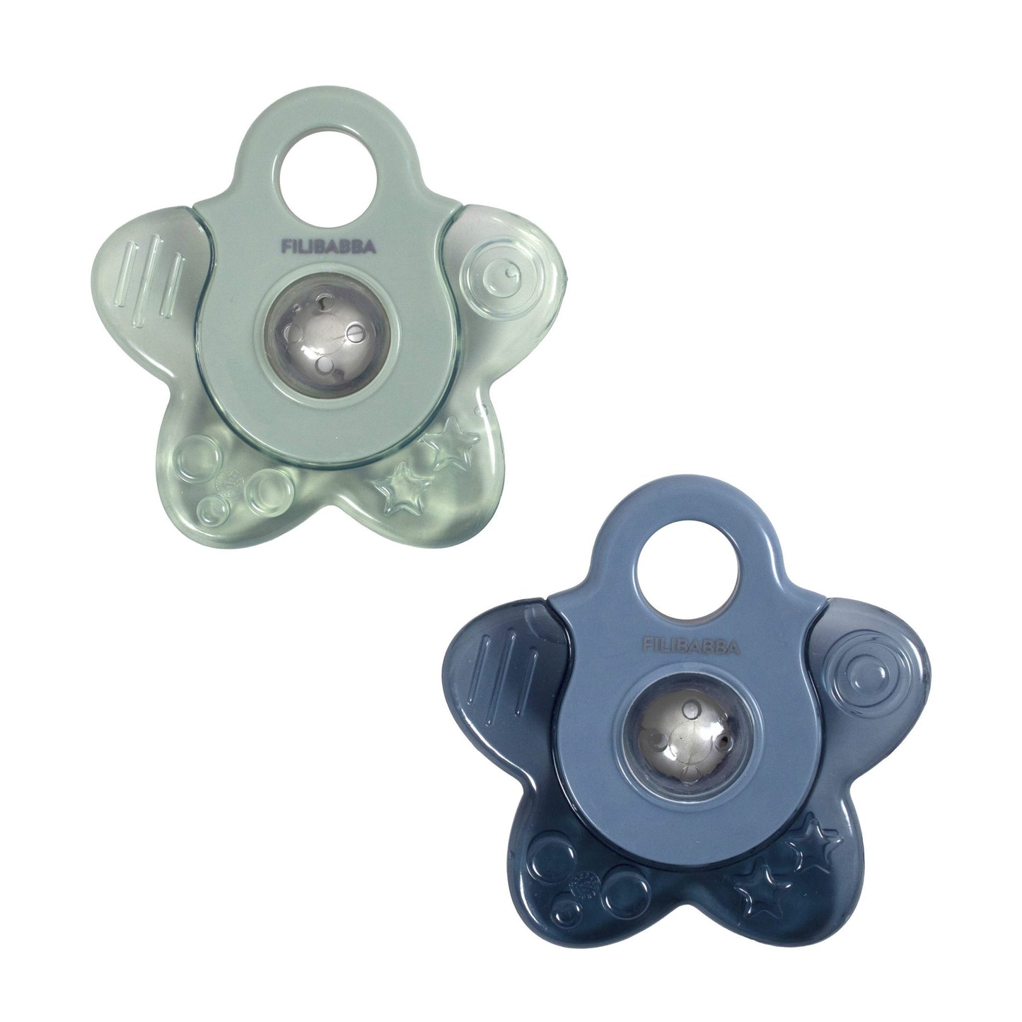 Anneaux de dentition rafraîchissant étoile – Bleu & Vert