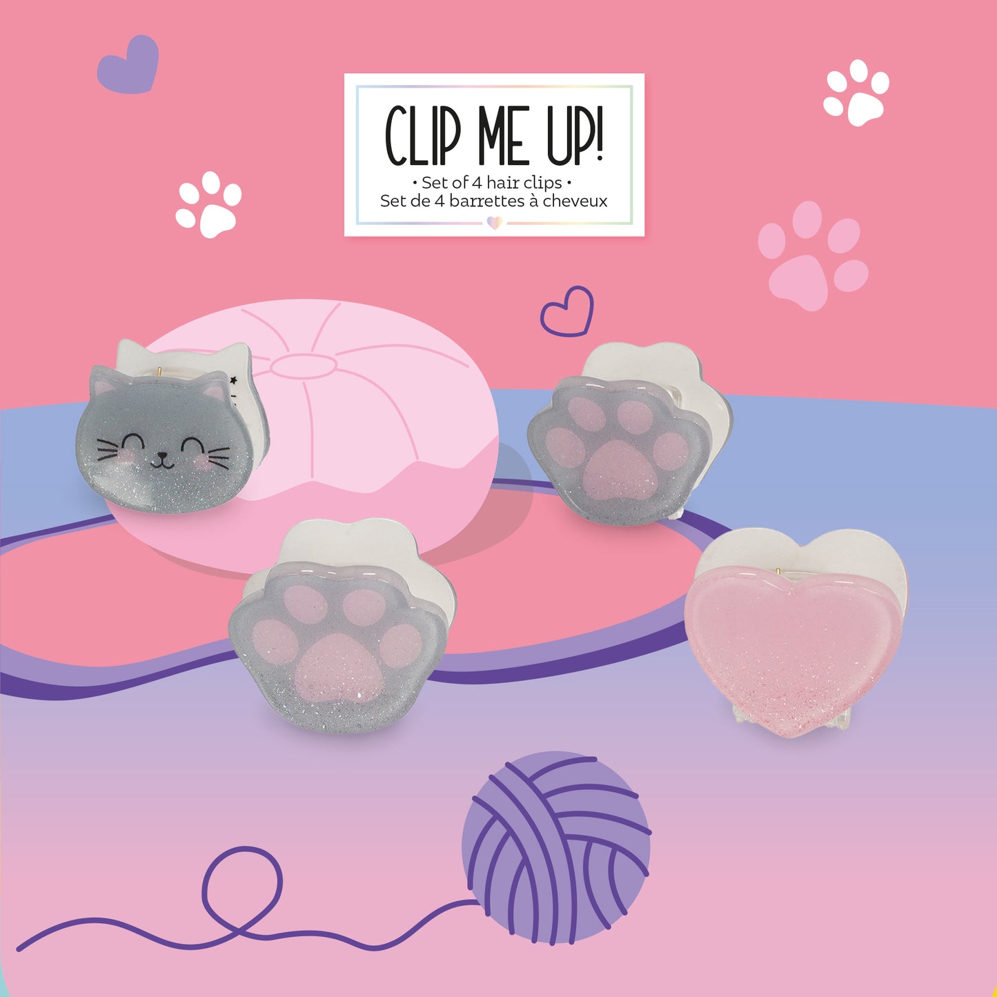 Set de 4 Mini Barrettes à Cheveux Kitty - Clip me up!