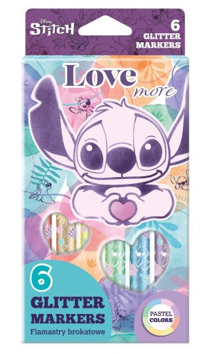 6 Glitter Markers Pastel Stitch
