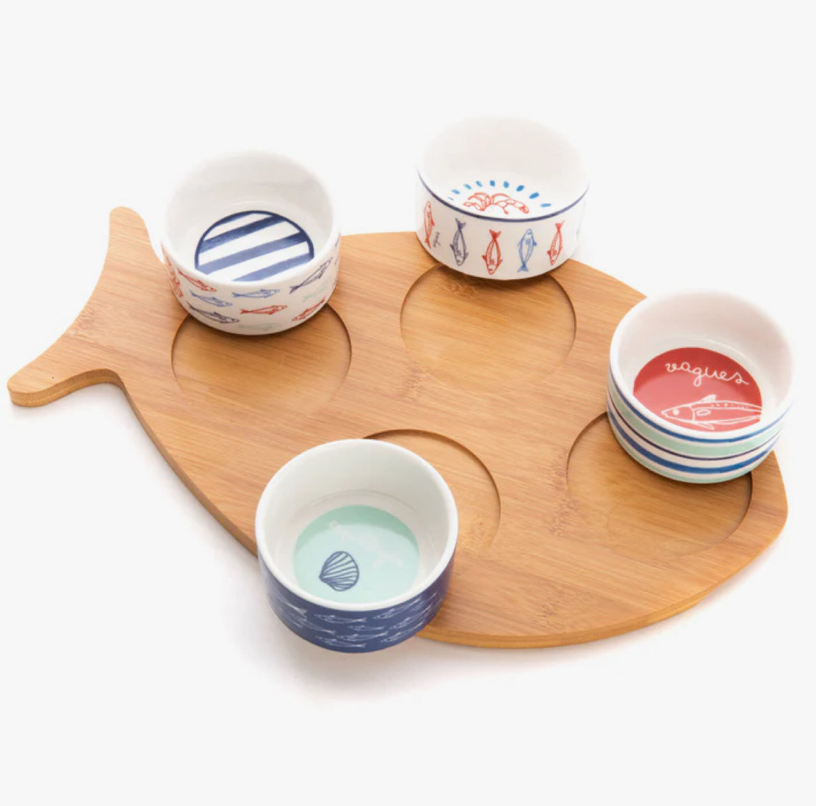 Coffret plat Poisson + 4 bols ARIEL