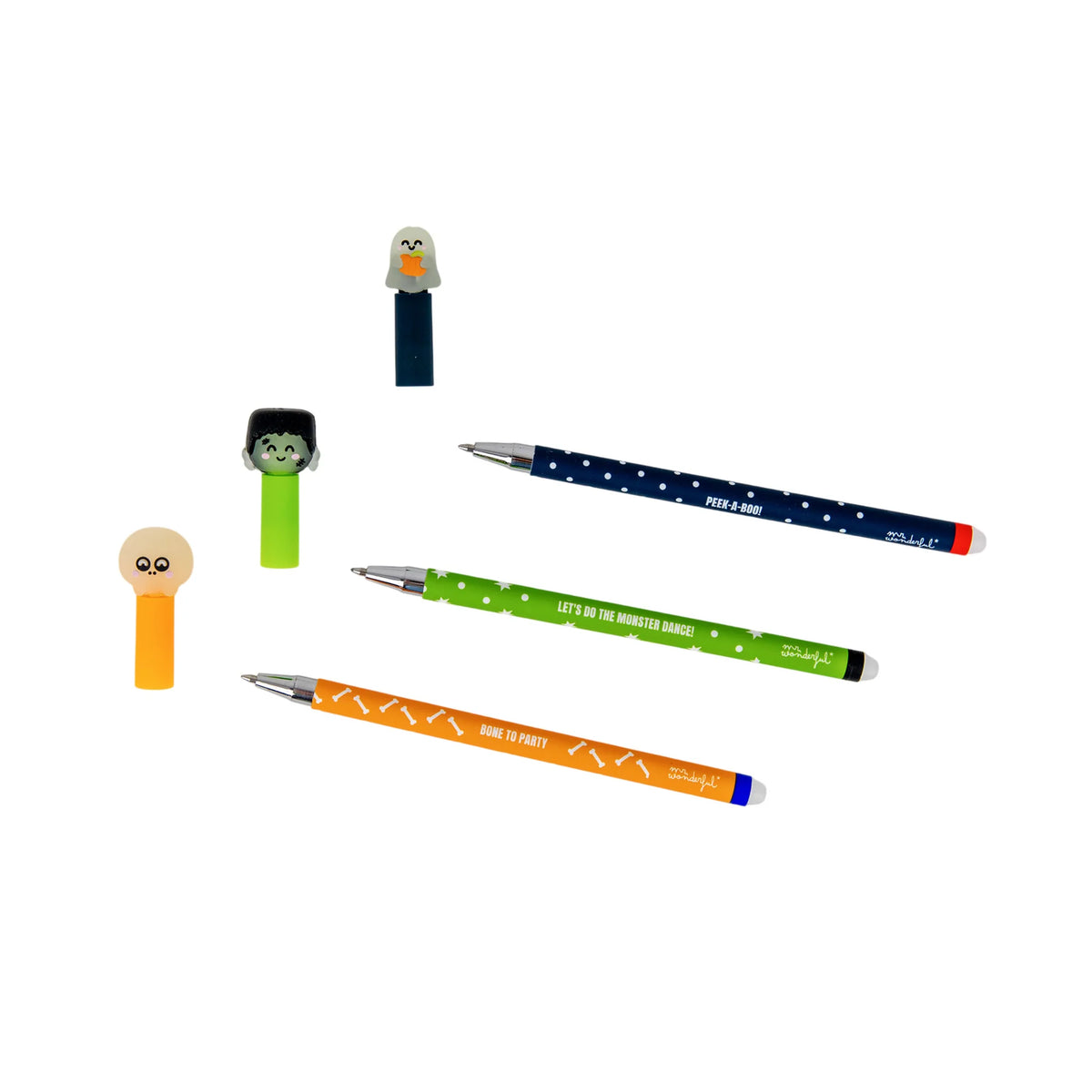 Set de 3 stylos effaçables Bo-Bo Halloween - Glow in the dark
