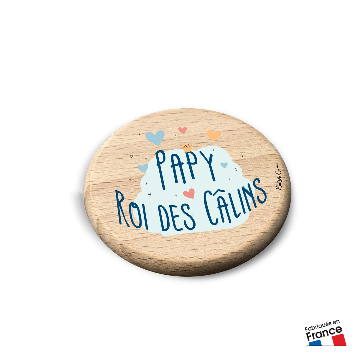 Magnet bois "Papy roi des câlins"