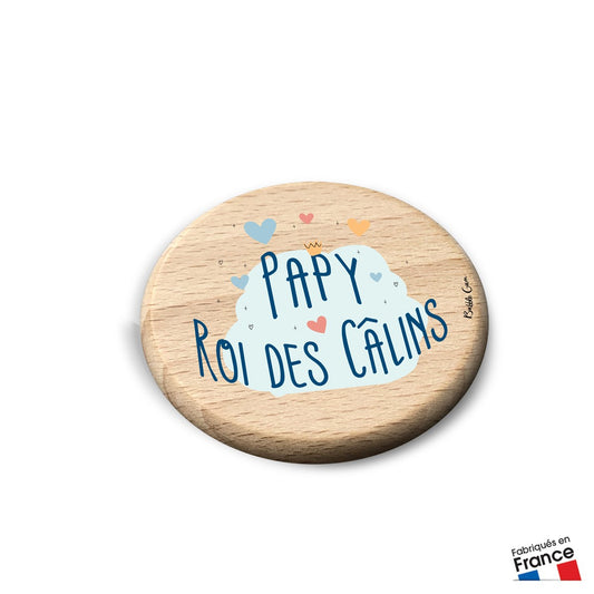 Magnet bois "Papy roi des câlins"