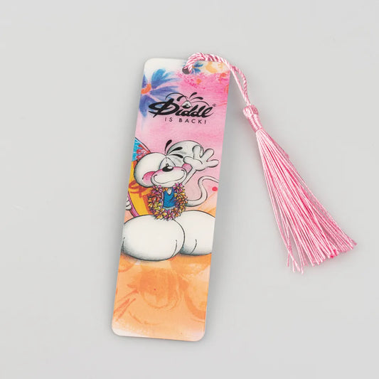 Marque-page 3D lenticulaire Diddl Surfeur Rose