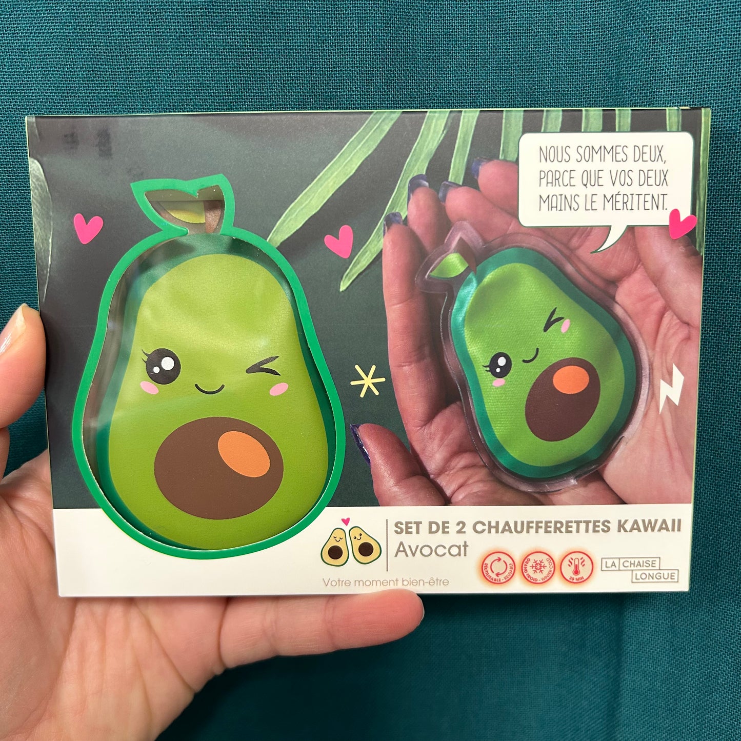 Coffret 2 chaufferettes Kawaii Avocat