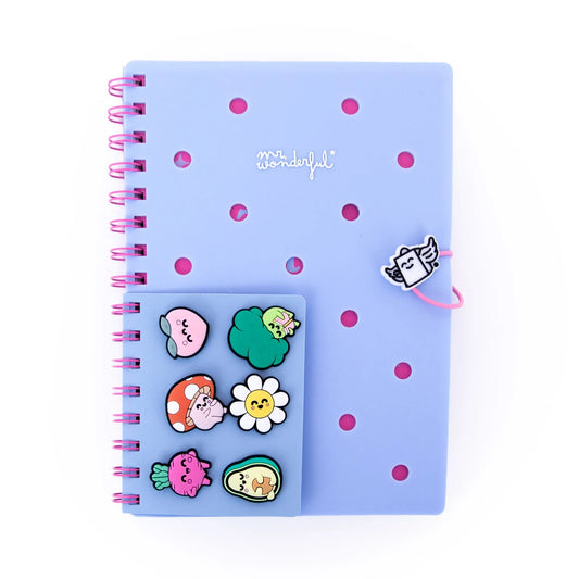 Carnet A5 avec charms – Bleu