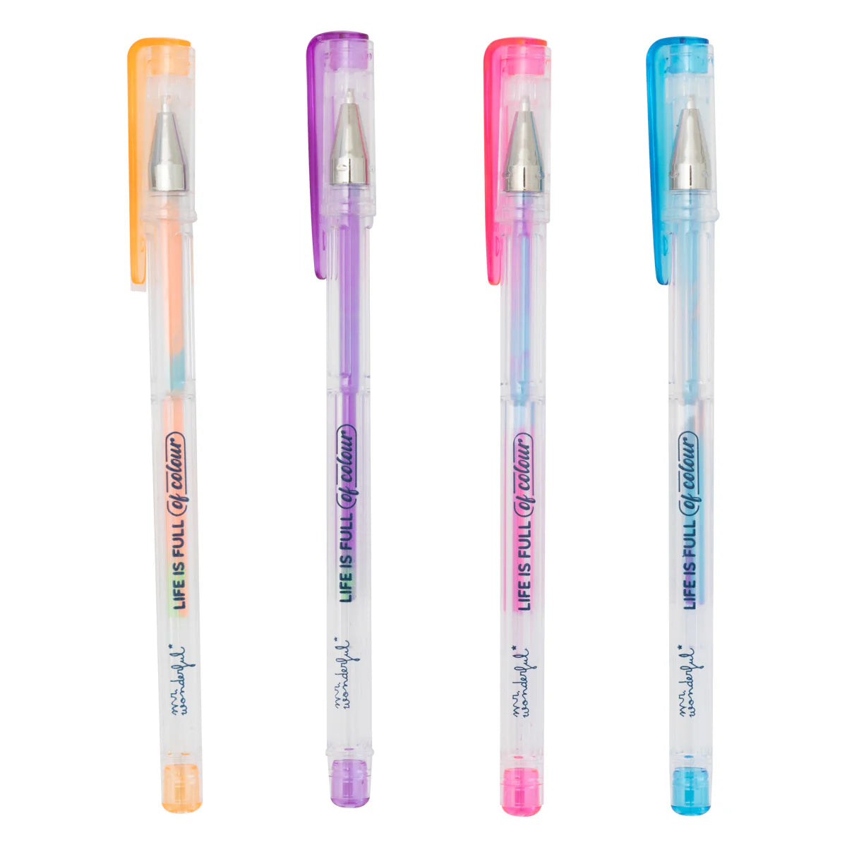 Lot de 4 stylos néon multicolores