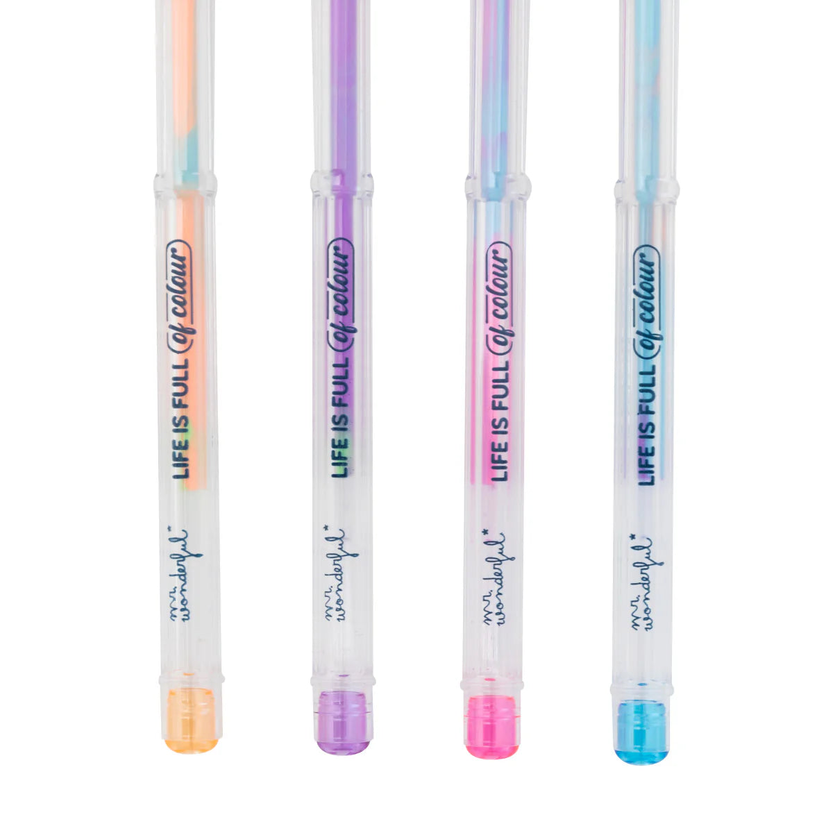 Lot de 4 stylos néon multicolores