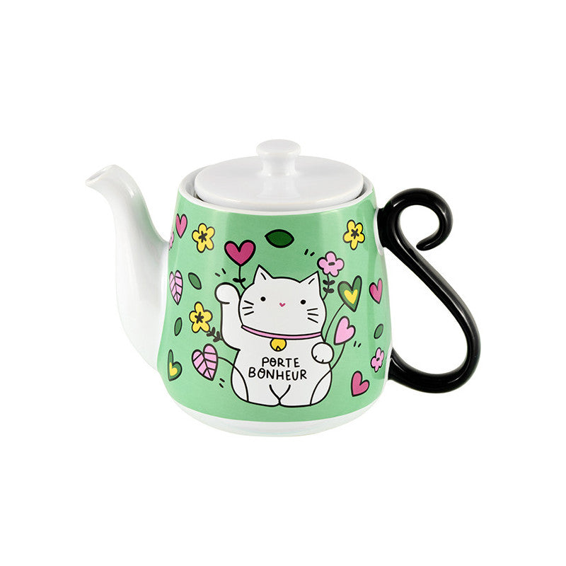 Théière Chat Bonheur + filtre