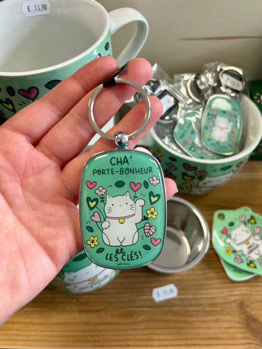 Porte clés Chat Bonheur
