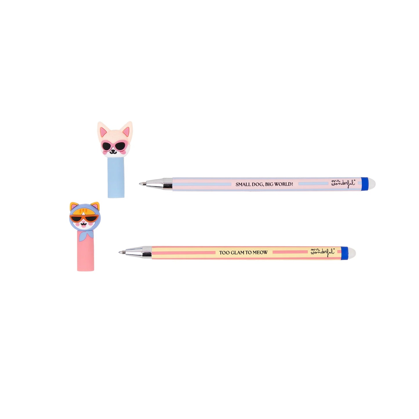Lot de 2 stylos effaçables Bo-Bo - Chat + Chihuahua Edition Limitée