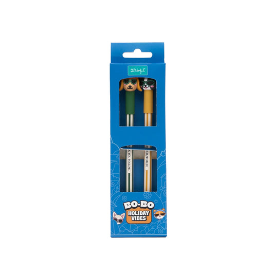 Lot de 2 stylos effaçables Bo-Bo - Teckel + Bouledogue français Edition Limitée