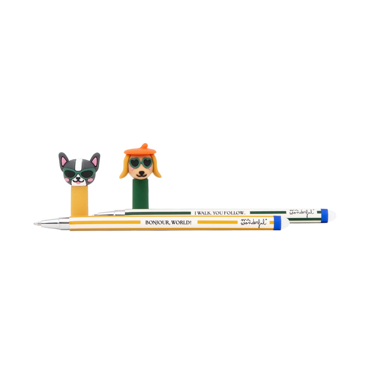 Lot de 2 stylos effaçables Bo-Bo - Teckel + Bouledogue français Edition Limitée