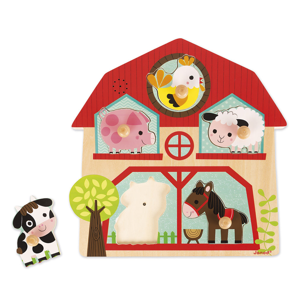 Puzzle musical Les copains de la Ferme 5 pièces