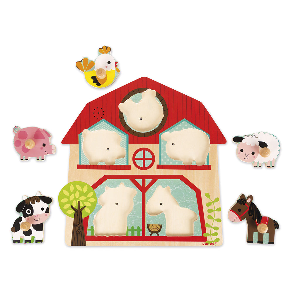 Puzzle musical Les copains de la Ferme 5 pièces