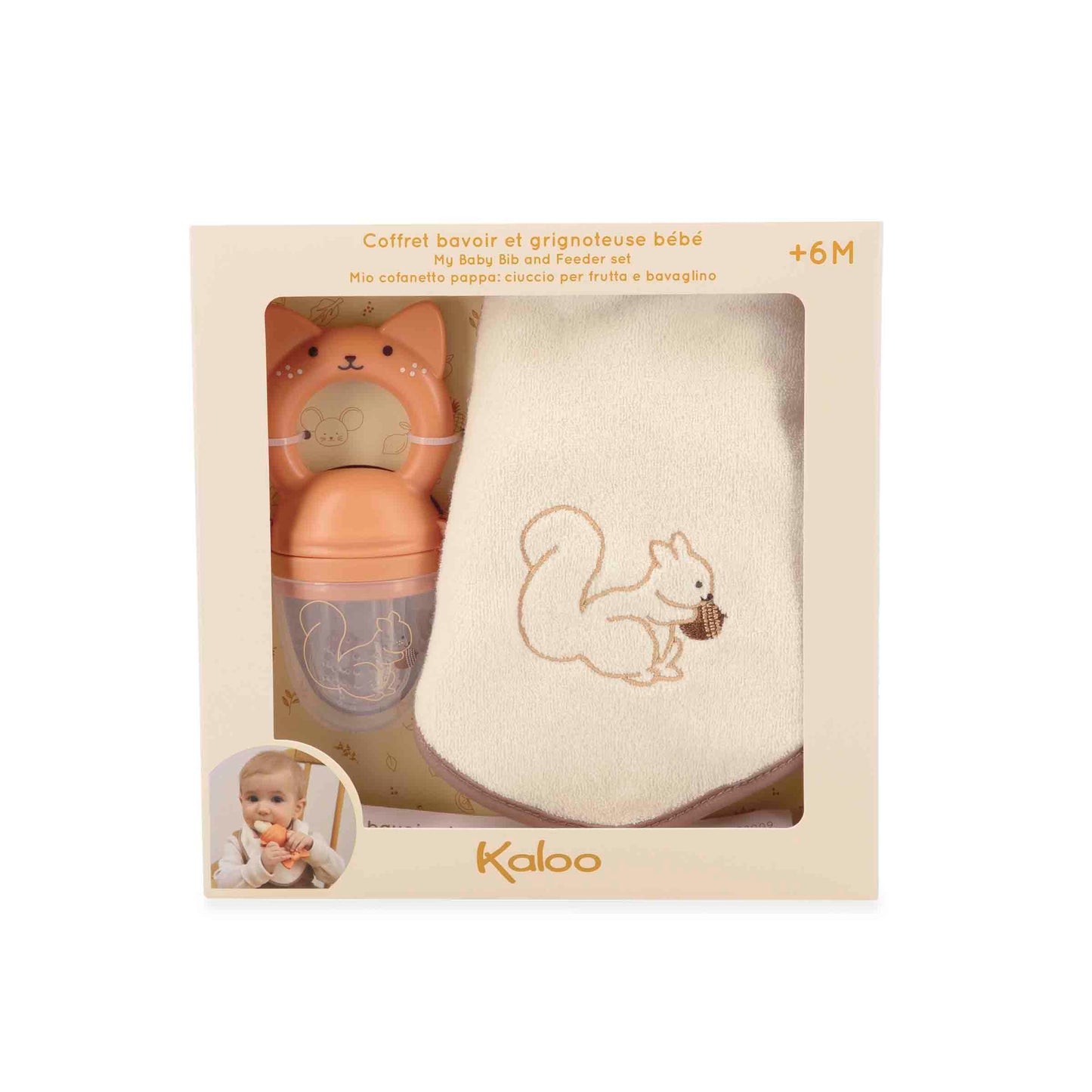 Coffret bavoir et grignoteuse bébé