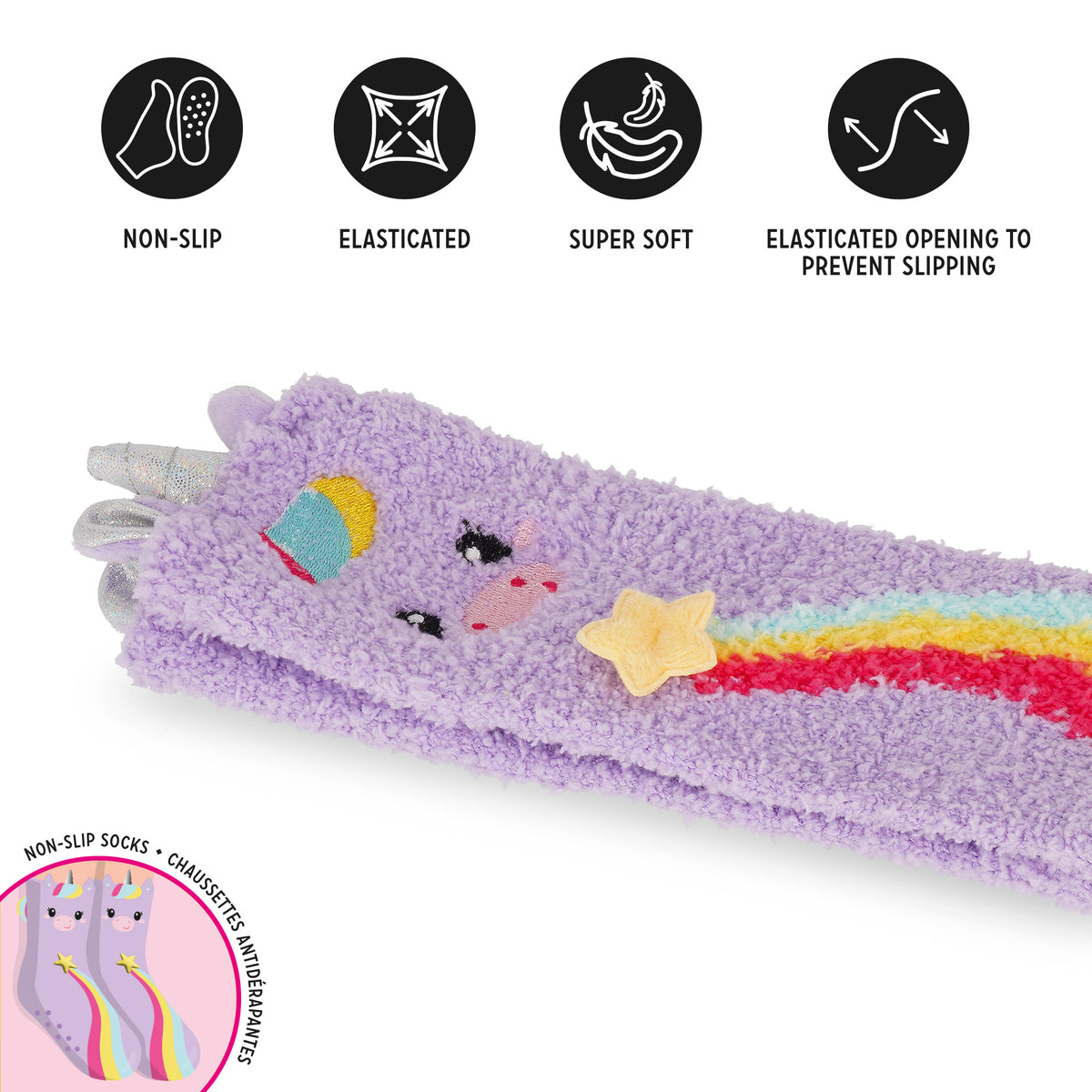 Chaussettes Antidérapantes Licorne lilas ENFANT